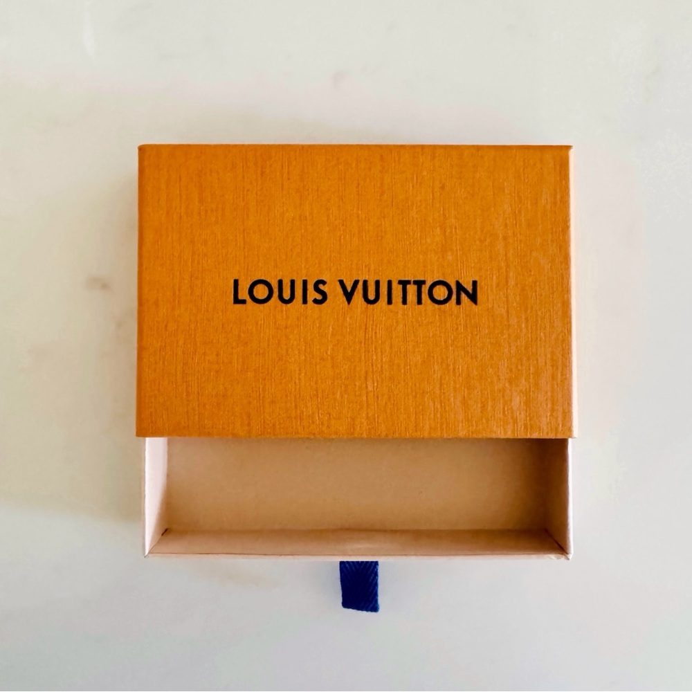 Louis Vuitton LV Drawer Style Saffron Orange Jewelry Gift Box, Blue Pull Tab